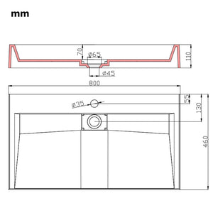 vidaXL Sink 80 x 46 x 11 cm Mineral Cast/Marble Cast White