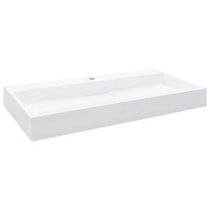 vidaXL Sink 100 x 46 x 11 cm Mineral Cast/Marble Cast White