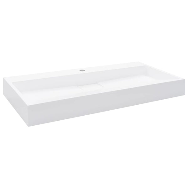 vidaXL Sink 100 x 46 x 11 cm Mineral Cast/Marble Cast White