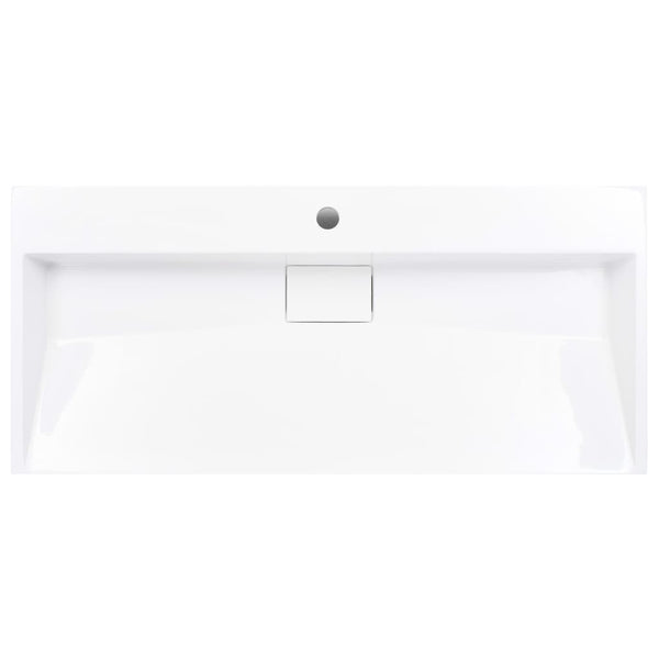 vidaXL Sink 100 x 46 x 11 cm Mineral Cast/Marble Cast White