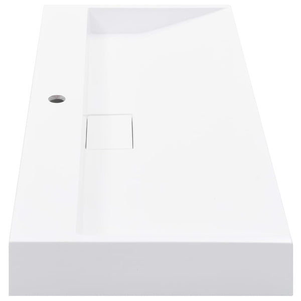 vidaXL Sink 100 x 46 x 11 cm Mineral Cast/Marble Cast White