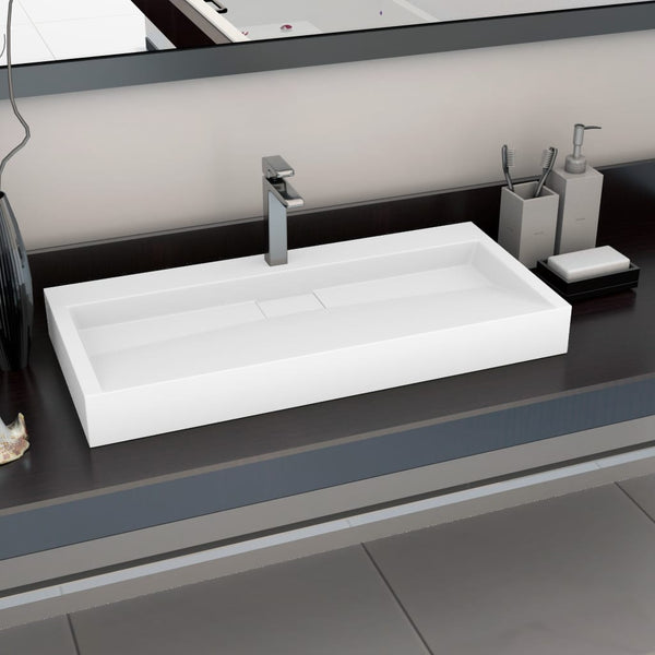 vidaXL Sink 100 x 46 x 11 cm Mineral Cast/Marble Cast White