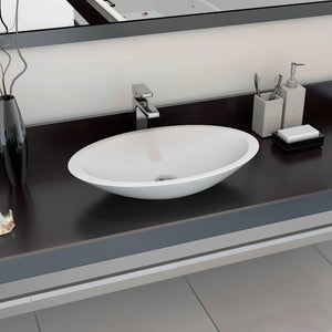 vidaXL Wash Basin 59.3 x 35.1 x 10.7 cm Mineral Cast/Marble Cast White