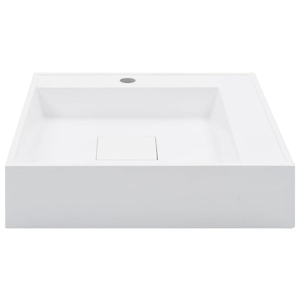 vidaXL Wash Basin 50 x 50 x 12.3 cm Mineral Cast/Marble Cast White