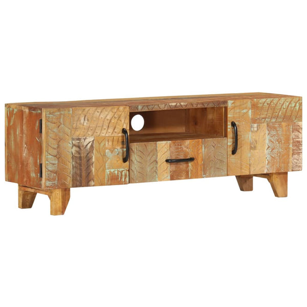 vidaXL Hand-Carved TV Cabinet 120x30x40 cm Solid Reclaimed Wood