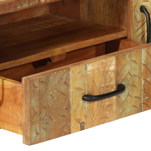 vidaXL Hand-Carved TV Cabinet 120x30x40 cm Solid Reclaimed Wood