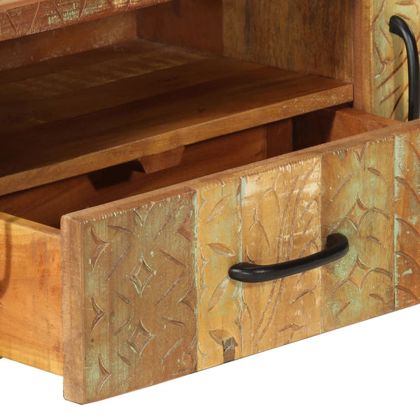 vidaXL Hand-Carved TV Cabinet 120x30x40 cm Solid Reclaimed Wood