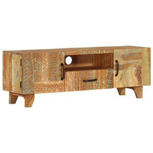 vidaXL Hand-Carved TV Cabinet 120x30x40 cm Solid Reclaimed Wood