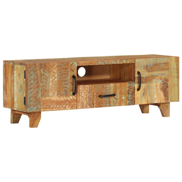 vidaXL Hand-Carved TV Cabinet 120x30x40 cm Solid Reclaimed Wood