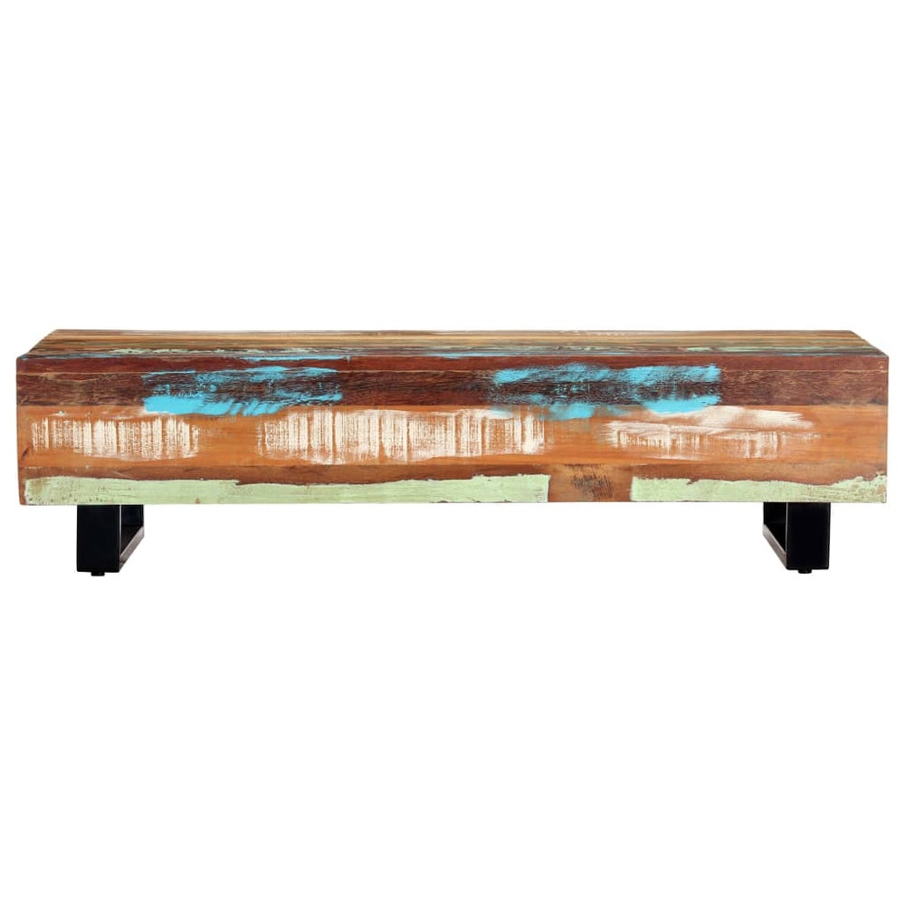 vidaXL Coffee Table 120x50x30 cm Solid Reclaimed Wood and Steel