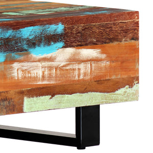 vidaXL Coffee Table 120x50x30 cm Solid Reclaimed Wood and Steel