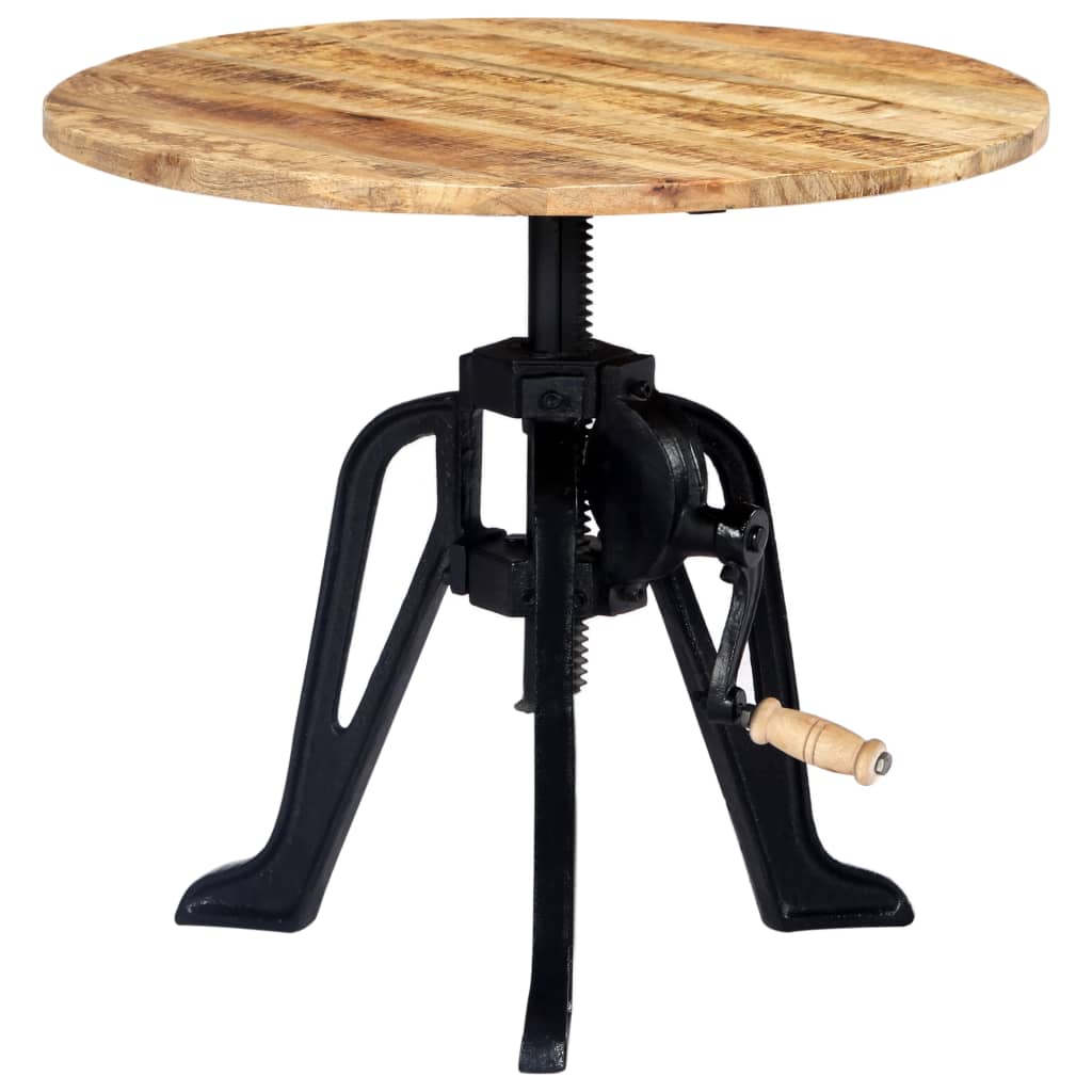 vidaXL Side Table 60×(46-63) cm Solid Mango Wood and Cast Iron