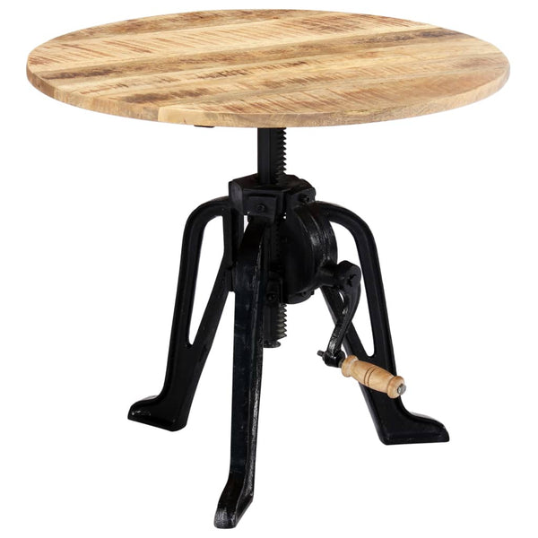 vidaXL Side Table 60×(46-63) cm Solid Mango Wood and Cast Iron