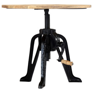 vidaXL Side Table 60×(46-63) cm Solid Mango Wood and Cast Iron