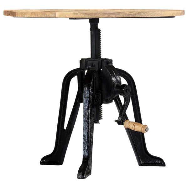 vidaXL Side Table 60×(46-63) cm Solid Mango Wood and Cast Iron