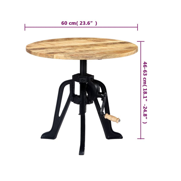 vidaXL Side Table 60×(46-63) cm Solid Mango Wood and Cast Iron