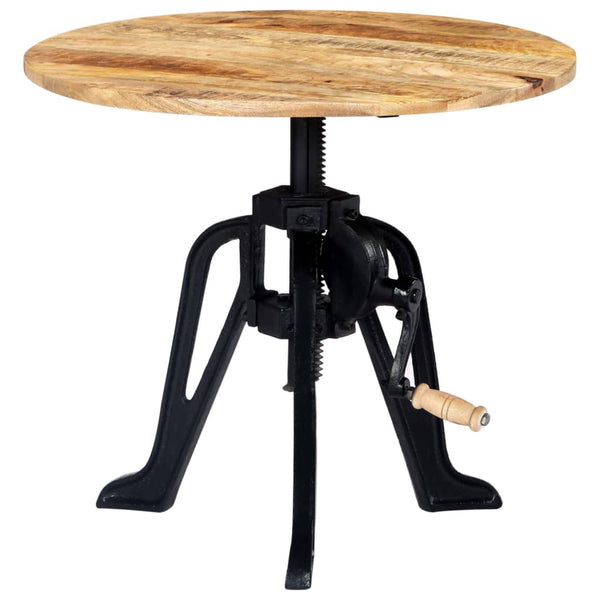 vidaXL Side Table 60×(46-63) cm Solid Mango Wood and Cast Iron
