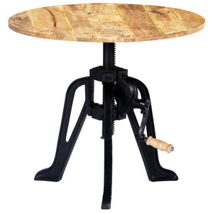 vidaXL Side Table 60×(46-63) cm Solid Mango Wood and Cast Iron