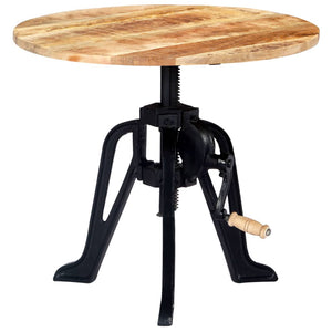vidaXL Side Table 60×(46-63) cm Solid Mango Wood and Cast Iron