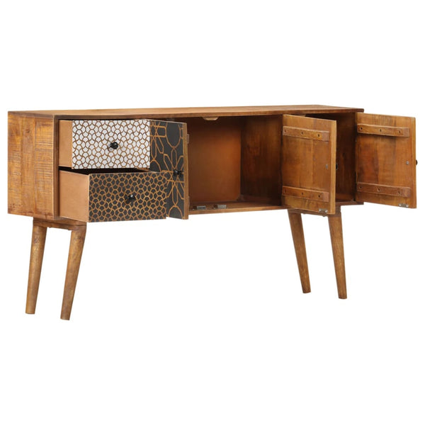 vidaXL Sideboard with Printed Patterns 130x30x70 cm Solid Mango Wood