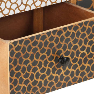 vidaXL Sideboard with Printed Patterns 130x30x70 cm Solid Mango Wood