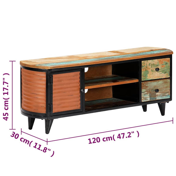 vidaXL TV Cabinet 120x30x45 cm Solid Reclaimed Wood