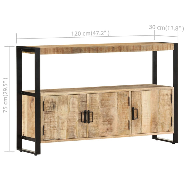 vidaXL Sideboard 120x30x75 cm Solid Mango Wood