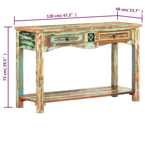 vidaXL Console Table 120x40x75 cm Solid Reclaimed Wood