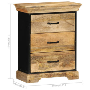 vidaXL Chest of Drawers 60 x 30 x 75 cm Solid Mango Wood