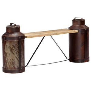 vidaXL Milk Can Bench 150 x 33 x 64 cm Solid Mango Wood