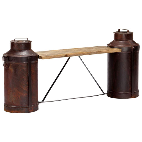 vidaXL Milk Can Bench 150 x 33 x 64 cm Solid Mango Wood