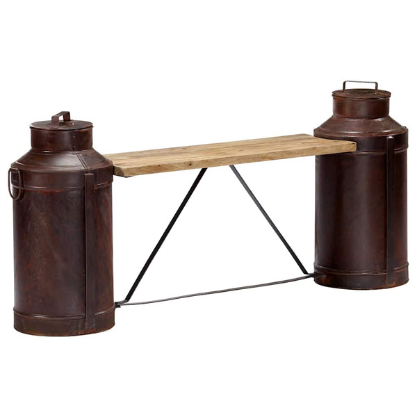 vidaXL Milk Can Bench 150 x 33 x 64 cm Solid Mango Wood