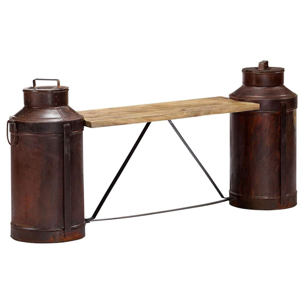 vidaXL Milk Can Bench 150 x 33 x 64 cm Solid Mango Wood