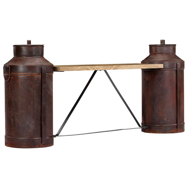 vidaXL Milk Can Bench 150 x 33 x 64 cm Solid Mango Wood
