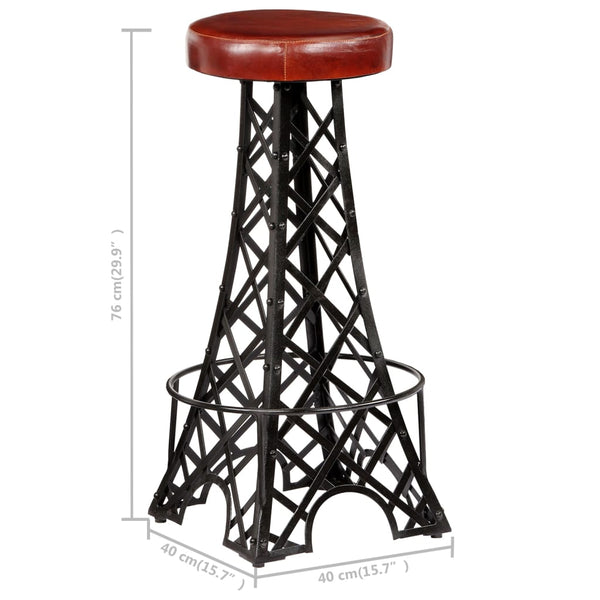 vidaXL Bar Stools 2 pcs. Genuine Leather