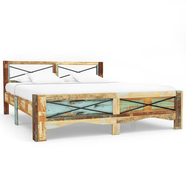 vidaXL Solid Reclaimed Wood Bed Frame without Mattress 140x200 cm