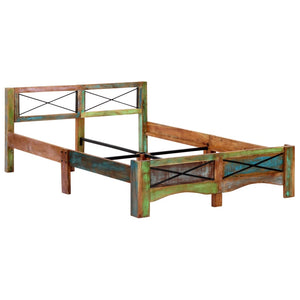 vidaXL Solid Reclaimed Wood Bed Frame without Mattress 140x200 cm