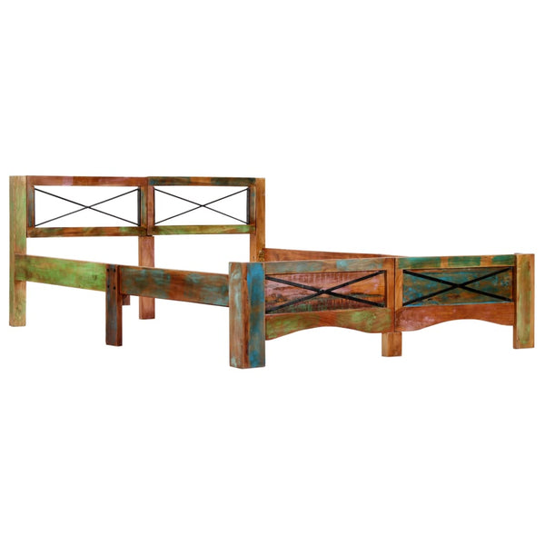 vidaXL Solid Reclaimed Wood Bed Frame without Mattress 140x200 cm