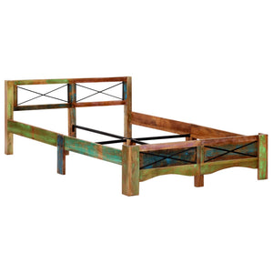 vidaXL Solid Reclaimed Wood Bed Frame without Mattress 140x200 cm