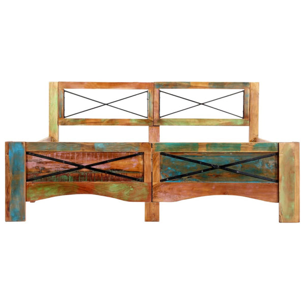 vidaXL Solid Reclaimed Wood Bed Frame without Mattress 140x200 cm