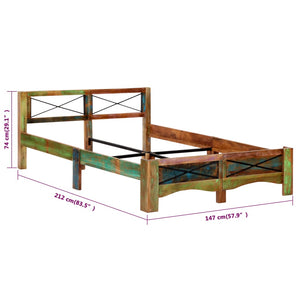 vidaXL Solid Reclaimed Wood Bed Frame without Mattress 140x200 cm