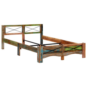 vidaXL Solid Reclaimed Wood Bed Frame without Mattress 140x200 cm