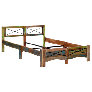 vidaXL Solid Reclaimed Wood Bed Frame without Mattress 140x200 cm