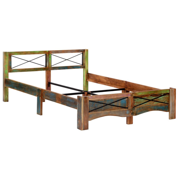 vidaXL Solid Reclaimed Wood Bed Frame without Mattress 140x200 cm