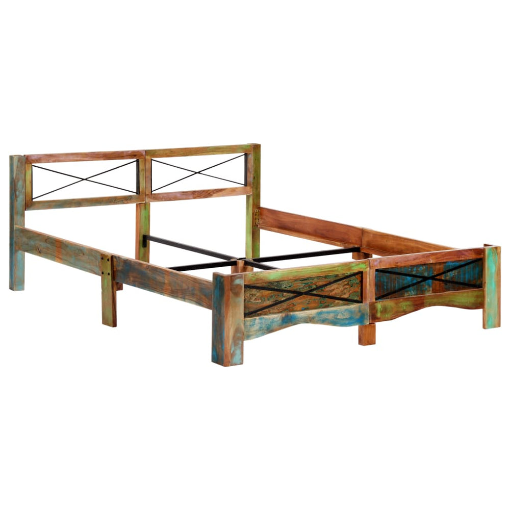vidaXL Solid Reclaimed Wood Bed 160x200 cm