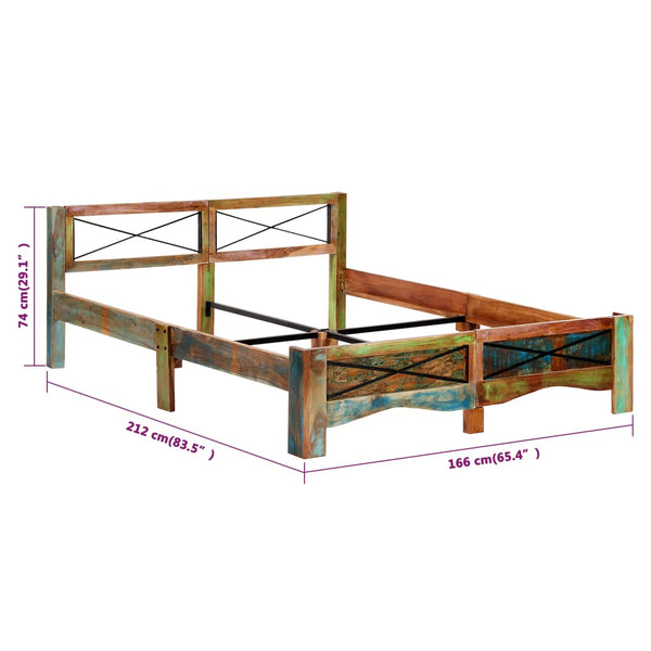 vidaXL Solid Reclaimed Wood Bed 160x200 cm
