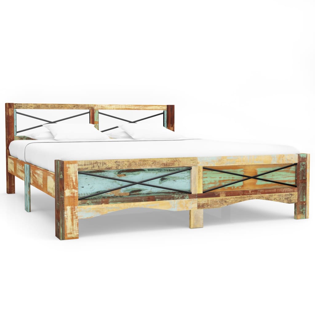 vidaXL Solid Reclaimed Wood Bed 180x200 cm