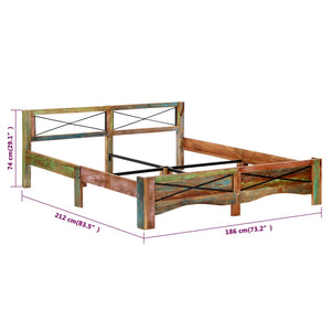 vidaXL Solid Reclaimed Wood Bed 180x200 cm