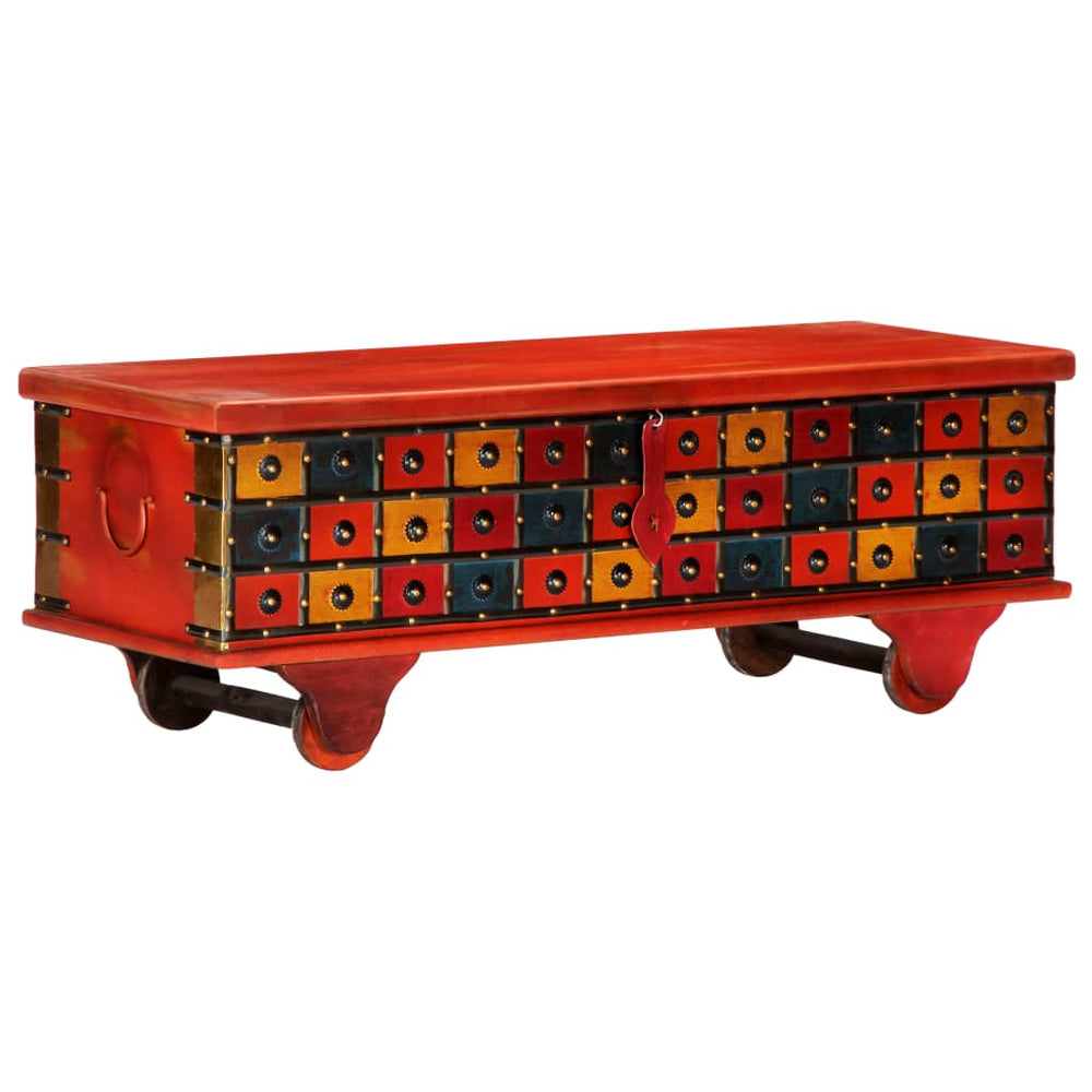 vidaXL Storage Chest Red 110 x 40 x 40 cm Solid Acacia Wood
