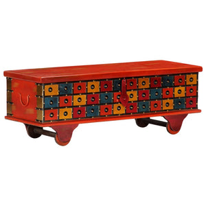 vidaXL Storage Chest Red 110 x 40 x 40 cm Solid Acacia Wood